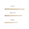 A wooden baseball bat-shaped pen in natural colour featuring multiple printing styles with different logos.