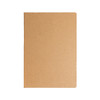 A plain brown notebook with a simple card cover, featuring an unbranded design.