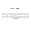 A size chart displaying measurements for a plush doll racing suit set, including cap and suit dimensions in centimetres.