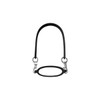 A drink bottle carry strap in black silicone with metal clips for attachment. The strap features a textured design.