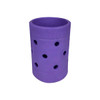 A purple EVA Holes Stubby holder with multiple circular cutouts, designed to fit drink bottles.