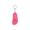 A pink thong-shaped keyring with a silver keychain attachment.