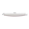 A half-moon shape nail file featuring a light pink side and a textured filing surface, measuring 178mm by 28mm by 5mm.