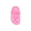 A pink clog shoe fridge magnet features a classic design with ventilation holes and a back strap.