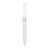 A gradient glass nail file in a sleek, elongated design, featuring a smooth, reflective surface.