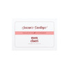 A rectangular card featuring a white background with red text and a logo. The design conveys a festive greeting.