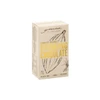 A box of drinking chocolate with a light beige background, featuring illustrations of cocoa pods. It has a logo.