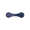 A navy PU leather magnetic bookmark with a smooth surface and stitched detailing. It features a simple, curved design.