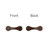 A brown PU leather magnetic bookmark featuring a smooth front and a stitched back, with branding on one side.