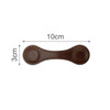 A brown PU leather magnetic bookmark with a curved design, measuring 10cm by 3cm, featuring stitched detailing.