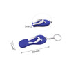 A purple EVA floating keychain shaped like a thong, featuring white straps and a metal keyring attachment.