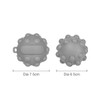 A grey promotional Popper Ball with two textured surfaces, featuring varied diameters of 6.5 cm and 7.5 cm.