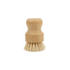 A bamboo kitchen dish brush with a natural wooden handle and bristles for cleaning.