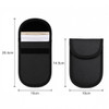 A black PU Faraday signal blocking pouch with dimensions indicated. It features a smooth outer surface and a secure closure.