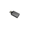 A silver and black USB data blocker with a USB-C connector. The device has a sleek, rectangular shape.
