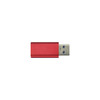 A red USB data blocker device with a metallic finish and blue connectors. It has a simple, sleek design.