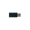 A USB data blocker in black and silver, featuring a USB-A and USB-C connector.
