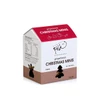 A gingerbread gift box, predominantly red and brown, features the words "Christmas Minis" and a decorative cut-out tree.
