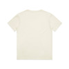 A plain off-white youth t-shirt with short sleeves and a simple design, featuring a logo on the label.