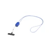 A blue lanyard with a built-in 27W 5-in-1 charging cable and a black attachment clip. Features a logo.