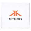 A white box featuring an orange logo and black text for the Trekk brand.