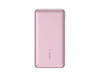A pink Belkin BoostCharge 10K 15W power bank with a smooth finish and a branding logo.