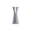 A stainless steel spirit measure featuring two graduated sections for 15ml and 30ml measurements. It has a shiny finish and a logo.
