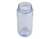 A drink bottle in clear tritan plastic with a blue lid and an applied logo. It has a capacity of 460ml.