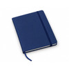 A navy blue FSC Notebook with a matching elastic band and ribbon marker, featuring a smooth cover.