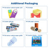 A variety of packaging options including custom boxes, envelopes, and displays in multiple colours.