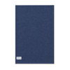A medium cotton tea towel in navy blue with stitched edges and a small tag. It has a simple design and a logo.