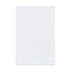 A medium cotton tea towel in white, featuring a simple design and an attached logo.