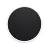 A round phone holder featuring a white rim and a black centre. It has a smooth surface and a subtle logo.