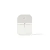 A white and transparent 35ml spray sanitiser bottle with a nozzle and minimalistic design. It has a logo on the front.