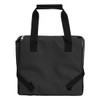 A black cooler bag featuring dual handles, a zip closure, and a simple, utilitarian design.