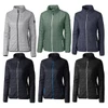 A collection of Cutter & Buck Rainier women's jackets in grey, green, navy, and black, featuring a quilted design and zippers.
