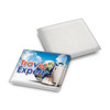 A square cleaning cloth featuring a globe and suitcase design with the text "Travel Expert."
