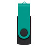 A Helix 4GB Mix & Match Flash Drive featuring a sleek, two-tone design with a teal top and black base.