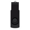 A Helix 4GB Mix & Match Flash Drive in sleek black design with a swivel cap and a circular thumb button for easy use.