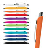 A collection of Stingray Pens in various colours, including orange, purple, green, and black, with a silver clip.