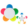 A flower-shaped highlighter set featuring pink, blue, green, yellow, and orange sections with a central white base.