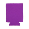 A purple stubby cooler featuring a brand logo, designed to keep drinks cool.