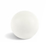 A white Hi Bounce Ball with a smooth surface, featuring a logo. Ideal for fun and games activities.