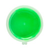 A round container of bright green putty with a translucent lid, featuring a simple, smooth surface.
