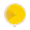 A round container of bright yellow putty with a two-tone design. The container has a logo on top.