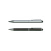 A metal stylus pen set featuring a silver pen and a black pen, each with a sleek design and clip.