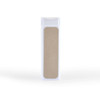 A white spray bottle with a beige cleaning cloth section on the front, designed for screen cleaning.
