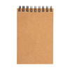 A Survey Spiral Pocket Notebook featuring a plain, brown kraft cover and a spiral binding at the top.