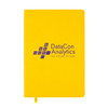 A yellow Genesis A5 Notebook featuring the printed logo of DataCon Analytics, labeled "THE FUTURE OF DATA."