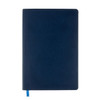 A Genesis A5 Notebook in navy blue with a smooth finish and a ribbon bookmark.